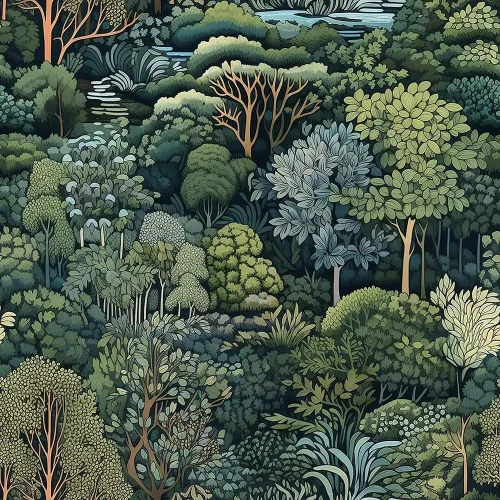 18"x236" Papel Tapiz Naturaleza Bosque Árboles Ríos Despegar y Pegar Autoadhesivo Removible Papel de Contacto Adherible Fácil de Despegar Papel de