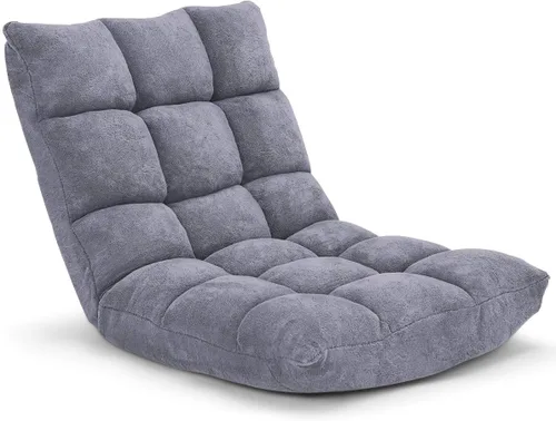 Miniatura 9 de S AFSTAR Silla reclinable acolchada ajustable de 14 posiciones con cómodo soporte de espalda y funda agradable a la piel, ideal para leer, jugar