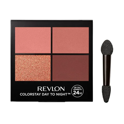 REVLON ColorStay Quad - Sombra de ojos de día a noche, paleta de sombras de larga duración con tonos de transición y sensación suave, a prueba de