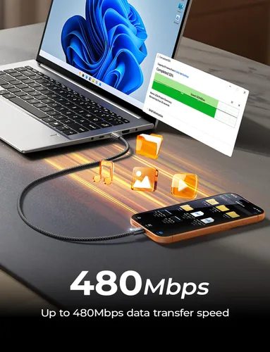 Miniatura 6 de LISEN Cable USB C a USB C, cable C a C de 240 W de carga rápida [1.6 pies, paquete de 2] cargador tipo C de carga rápida USBC a USBC cable para Negro