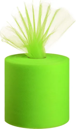 Miniatura 11 de Rollo de tela de tul, 6 pulgadas por 200 yardas (600 pies), carrete de tela de organza de tul para bricolaje, falda tutú, decoración de baby shower