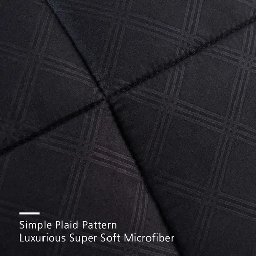 Miniatura 4 de JML - Juegos de edredón de ropa de cama de microfibra con fundas. Patrón bordado y acolchado de color sólido de lujo. Ideal para cualquier