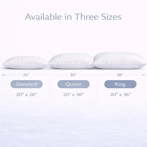 Miniatura 7 de Continental Bedding Harmony White Goose Down Pillow 550 Fill Power Medium Loft 100% algodón 300 hilos Shell tamaño estándar 1 paquete fabricado