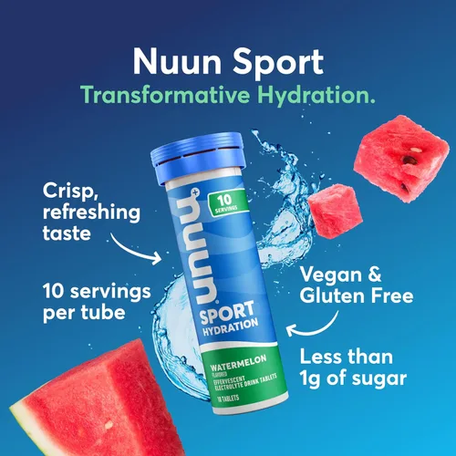 Miniatura 2 de Nuun Tabletas deportivas de electrolitos con magnesio, calcio, potasio, cloruro y sodio, sin gluten y veganas, sandía, paquete de 8