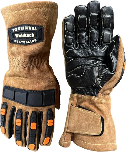 Cestus 7027 Guantes de soldadura por impacto (1,3,12,60 pares) Palma acolchada de gel para manejo de herramientas eléctricas, amortiguación de