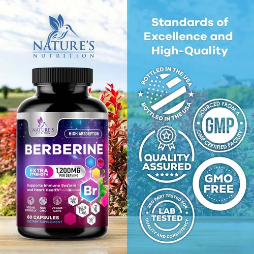 Miniatura 4 de Berberine HCL Blend 1200mg por porción – Alta absorción, suplemento de berberina extra fuerte – Salud avanzada del corazón y apoyo inmunológico