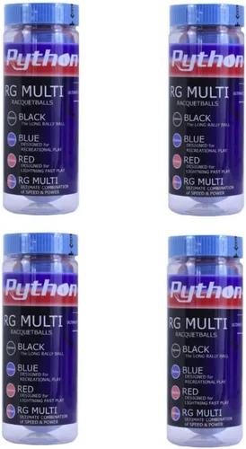Miniatura 4 de Python 3 Ball Can RG - Bolas de raqueta multicolor (respaldadas por la leyenda de racquetball Ruben González!)