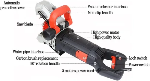 Miniatura 3 de Máquina de corte de ranura de pared de 110 V con caja de transporte Máquina de ranurado de pared de 4800 W Perseguidor de pared eléctrico