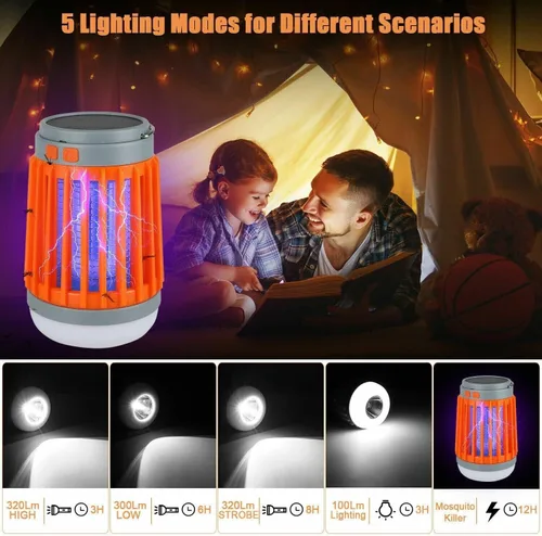 Miniatura 4 de Solar USB Mosquito Killer Luz Electrónica Mosca Bug Insecto Zapper Trampa Plaga Lámpara