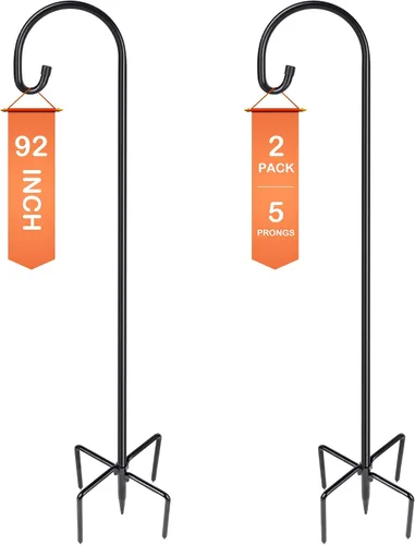 Miniatura 19 de Ottsuls Ganchos de pastor ajustables para comedero de pájaros, farol, gancho para plantas, estaca de jardín, soporte para plantas para cesta