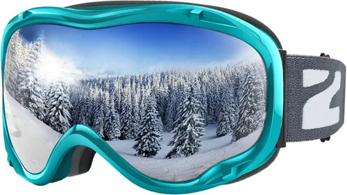 Miniatura 28 de ZIONOR Lagopus Gafas de protección UV para esquí y snowboard, antiniebla, para hombres, mujeres, jóvenes A0-vlt 10.5% Marco Blanco Lente Plata