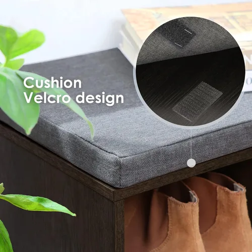 Miniatura 5 de PayLessHere Banco de zapatos – Organizador de zapatos de 10 compartimentos con estante de 3 niveles y estantes ajustables para sala de estar, Negro