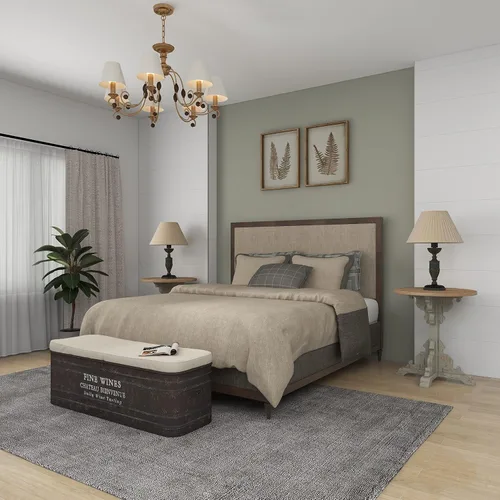 Miniatura 7 de Deco 79 Mesa auxiliar de madera con desplazamiento lateral, mesa auxiliar tallada envejecida con parte superior de madera marrón, mesa auxiliar