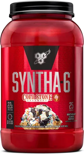 Miniatura 27 de BSN SYNTHA-6 Proteína de suero de leche en polvo con caseína micelar, aislado de proteína de leche, sabor a masa para pastel de chocolate, 48