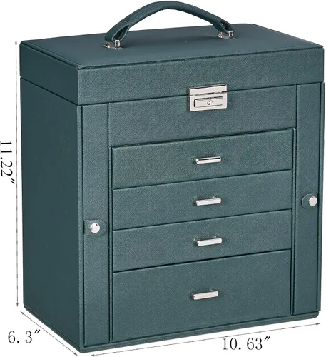 Miniatura 6 de ANWBROAD Jewelry Organizer Box for Women Jewelry Storage Case with Lock and Removable Drawers Keep All Your Jewelry Organized Jewelry box for