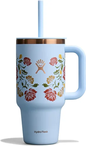 Miniatura 91 de Hydro Flask Vaso de Viaje con Asa, Tapa y Pajita - Acero Inoxidable Aislado en 24 Oz Aloe