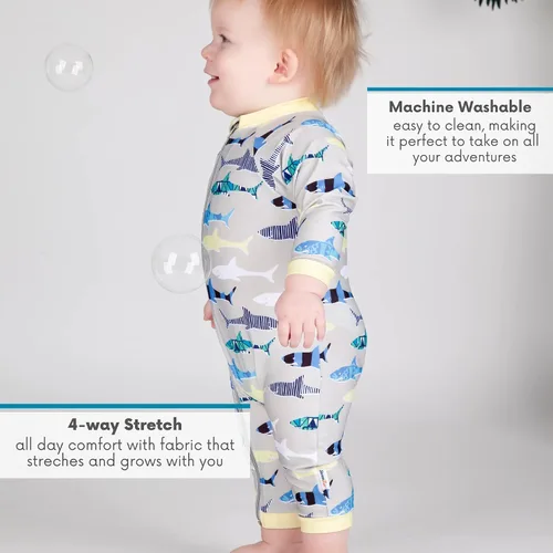 Miniatura 4 de SwimZip - Traje de baño de manga larga para niño, con protección UPF 50+