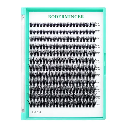 Miniatura 6 de BODERMINCER 60 pestañas postizas negras hechas a mano, 10D, largas, naturales, pestañas individuales, extensión de pestañas postizas, maquillaje