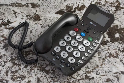 Miniatura 3 de Geemarc Ampli550 - Teléfono fijo de botón grande - Teléfono con cable ultra fuerte - Identificador de llamadas parlante, teclas parlantes - Pantalla
