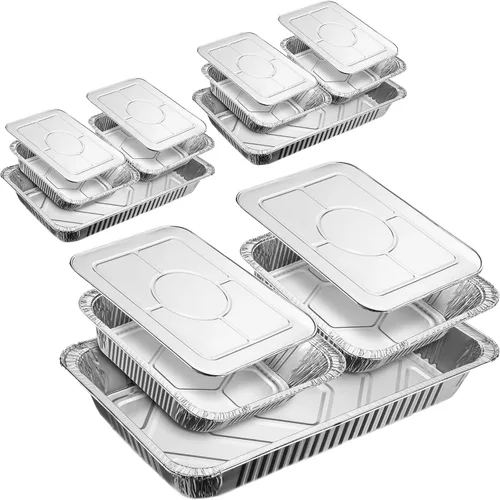 Miniatura 9 de Juego de Chafing Dish Desechable para Bufé, Calentadores de Alimentos para Fiestas, 33 Piezas de Suministros de Catering - Servidores y Calentadores