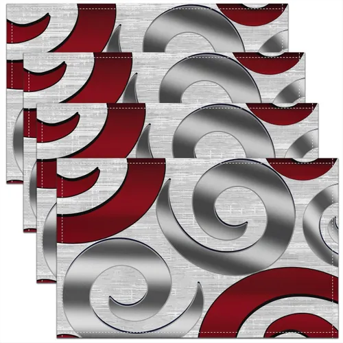 Miniatura 8 de Modern Circles - Juego de 4 manteles individuales de 12 x 18 pulgadas, patrón geométrico abstracto, decorativo, para niños, adolescentes y adultos