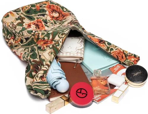 Miniatura 81 de Bolsa de hombro para mujer, de lona en estilo hippie/bohemio para llevar cruzada al hombro, disponible en diferentes colores y estampados