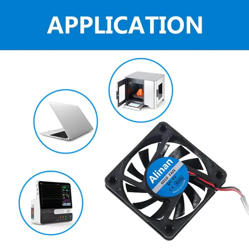Miniatura 6 de Alinan 4 unids 6010 5V Ventilador USB Puerto 2.362x2.362x0.394 in 2-pin Manga Bearing Brushless DC Cooling Fan Impresora 3D Ventilador