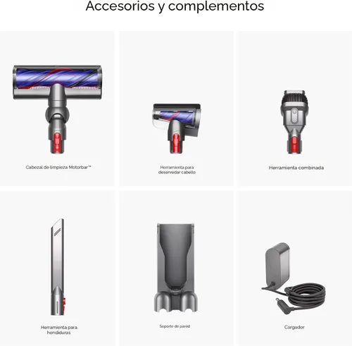 Miniatura 8 de Dyson Aspiradora inalámbrica V8, limpia suelos duros y alfombras, desenreda, se convierte en portátil, 115AW, 2 modos de potencia, hasta 40 minutos¹