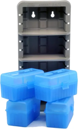 Miniatura 3 de MTM Estante para municiones, fabricado en Estados Unidos, azul claro/tierra oscura