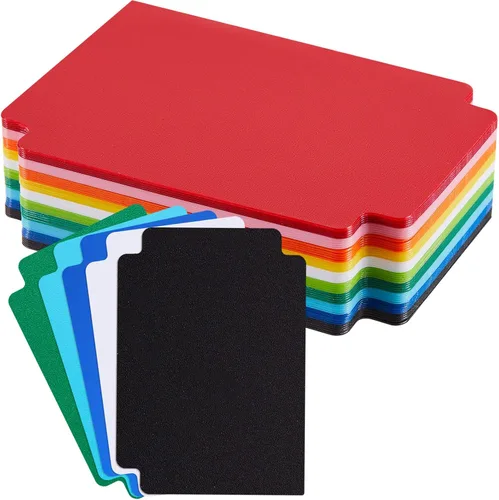 50 separadores de tarjetas intercambiables de plástico, separador esmerilado con pestañas, vertical estándar compatible con Games Sports TCG, 2.7 x