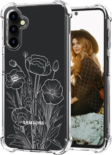 Miniatura 19 de Hungo Funda compatible con Samsung Galaxy S25 Plus/S24 Plus, diseño transparente, diseño femenino de piel femenina S24+ S25+ de astronauta