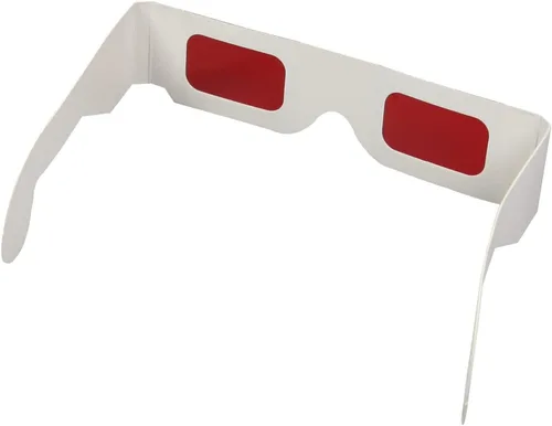 Heyiarbeit 20 piezas de gafas 3D rojo-rojo marco de cartón lente de resina blanca juego de película 3D estilo de actualización adicional