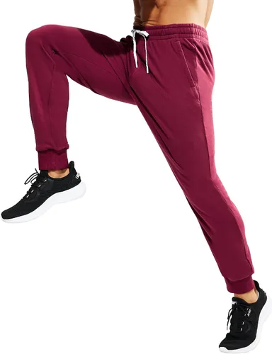 Miniatura 6 de MIER Men's Cotton Joggers Athletic Sweatpants for Gym Workout Active Lounge Jersey Track Pants with Pockets, Elastic Waist