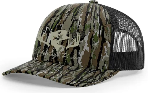 Miniatura 8 de Heritage Pride Sombrero de camionero de malla bordada para hombre de caza de pato de pesca de ciervos