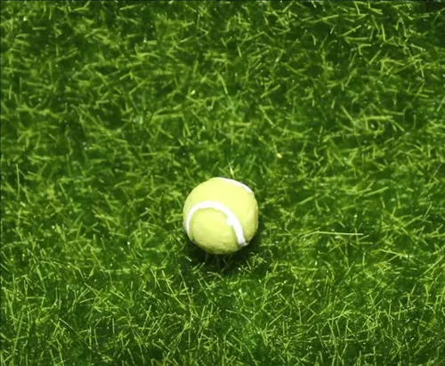 Miniatura 6 de Juego de raquetas de tenis en miniatura azul y verde, accesorios a escala 1/12, juego de mini raqueta, tenis pequeño