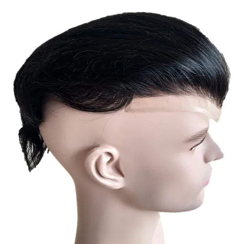 Miniatura 2 de N.L.W. Sistema de reemplazo de cabello para hombre NLW pelo humano toupee para hombres con encaje HD suave fino Super Swiss 10x8 tamaño base pelos