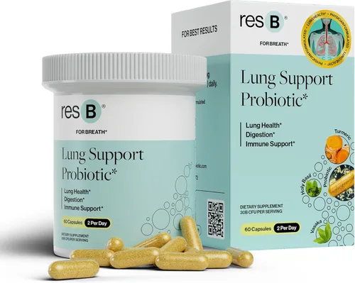 resB Suplemento probiótico de apoyo pulmonar – Suplemento de salud pulmonar para fumadores, salud intestinal, apoyo inmunológico y digestivo,