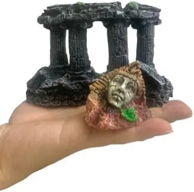 Miniatura 5 de Aquairum - Decoración egipcia con cabeza de pirámide, figura de esfinge, resinas de pilares, patrimonio antiguo hundido, decoraciones de pecera