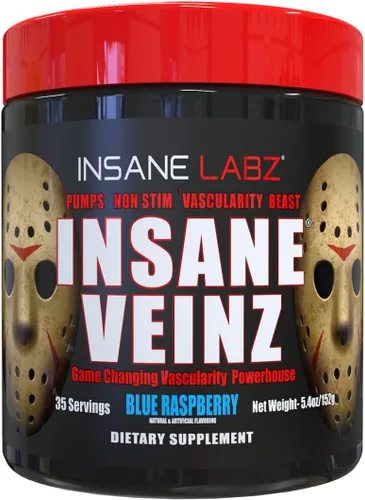 Miniatura 8 de Insane Labz Insane Veinz - Polvo no estimulante potenciador de óxido nítrico, cargado con sulfato de agmatina y betaína anhidra, aumenta