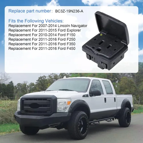 Miniatura 3 de DICMIC Enchufe de toma de corriente de consola central compatible con Ford Explorer 2011-2015 Ford F-150 2010-2014 Ford F-250 F-350 F-450 Super Duty