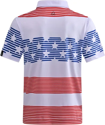 Miniatura 72 de DEOLAX Camisa de golf para hombre, con estampado de moda, atlética, de manga corta, clásica, casual, ajuste seco, suave, para hombres