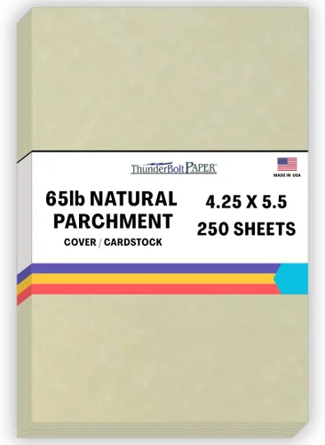 Miniatura 29 de 25 hojas de papel de cubierta de pergamino natural de 65 libras de 8.5 x 11 pulgadas, hojas de colores con peso de cartulina de 8.5 x 11 pulgadas