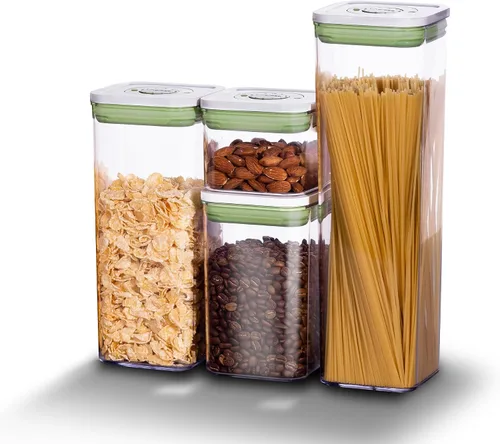 Miniatura 9 de linoroso Recipientes herméticos de almacenamiento de alimentos con tapas de grabación de tiempo, recipientes de almacenamiento de plástico apilables