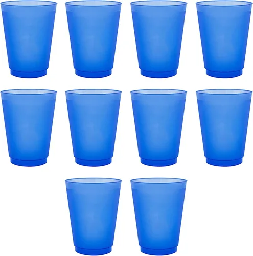 Miniatura 14 de Vasos de plástico esmerilado personalizados para estadios, paquete de 100, texto promocional, logotipo, 16 onzas, vasos de fiesta reutilizables