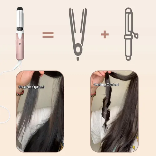Miniatura 5 de VAV Mini plancha plana 2 en 1 de 1 pulgada, alisador y rizador de pelo pequeño de cerámica, rizador para cabello corto, rizador de flequillo, varita