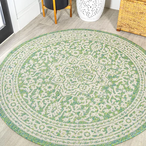 Miniatura 59 de Eyely BMS101D-28 - Alfombra de pasillo con textura de medallón de Santa Mónica Slesi, para interiores y exteriores, estilo costero, bohemio, Gris
