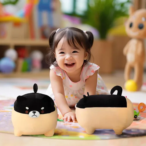 Miniatura 4 de AFAN Shiba Inu - Almohadas de peluche Kawaii de peluche para perro Corgi, lindos y suaves, regalos (negro, 11.8 pulgadas)