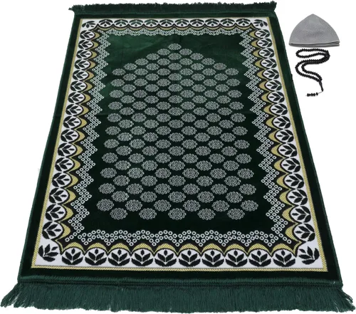 Miniatura 11 de Modefa Alfombra de oración islámica turca, alfombra de terciopelo fina y ligera, alfombra de oración musulmana suave, Janamaz, regalo de Ramadán