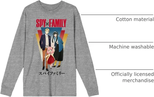 Miniatura 7 de Spy X Family Forger Family Poster Art - Camiseta negra de manga larga para adultos