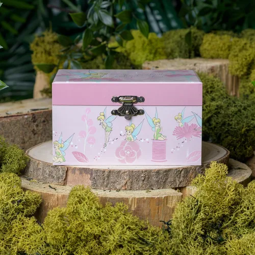 Miniatura 3 de Happy Homewares Peter Pan Tinkerbell Pink Pixie Dust Glitter - Joyero musical para una niña o amante - Con licencia